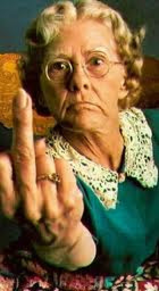 Grandma with hard nipples finger