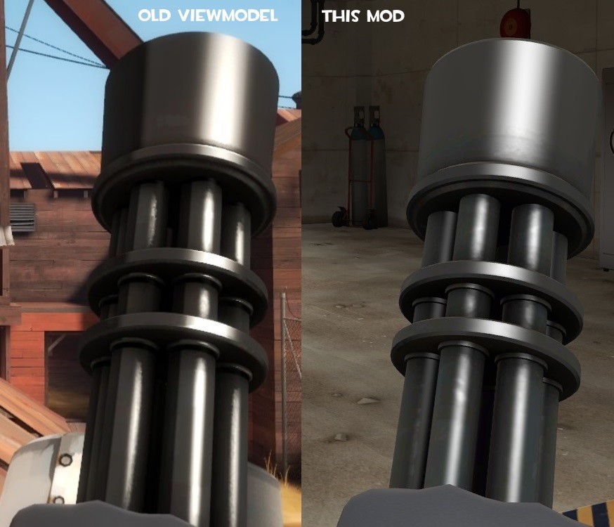 Old Viewmodel Style Minigun Team Fortress Mods