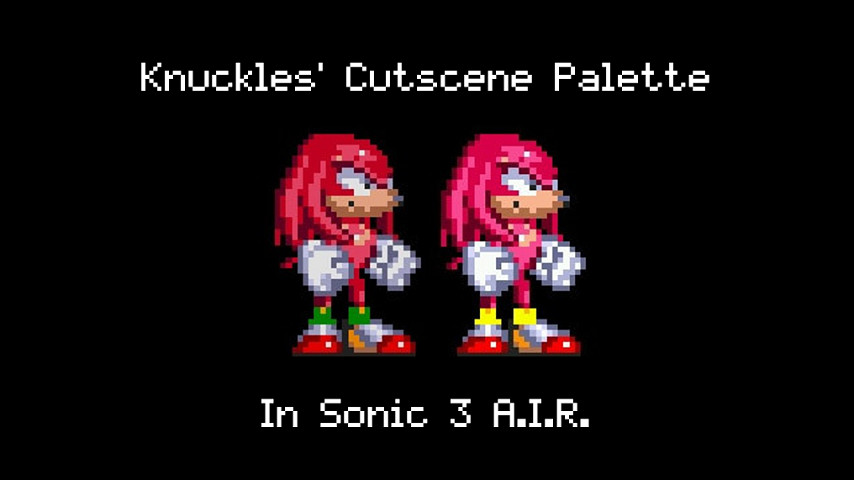 Knuckles Cutscene Palette Sonic 3 A I R Mods