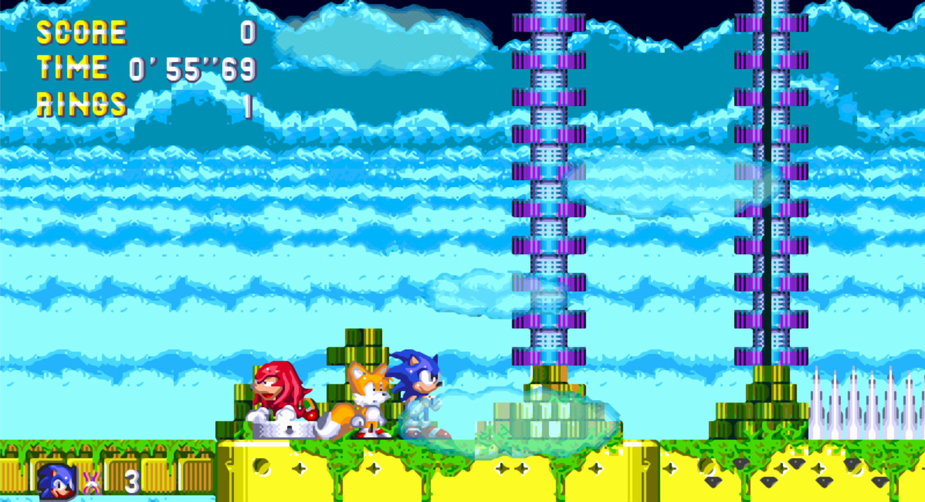 Sky Sanctuary At Night Sonic 3 A I R Mods