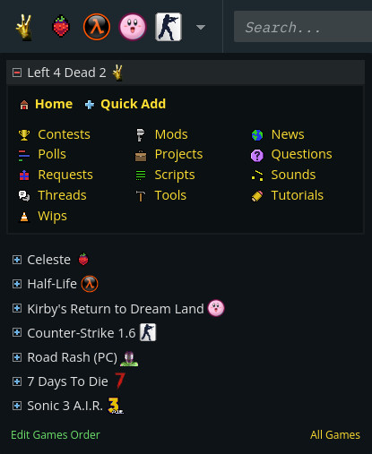 Custom Subscribed Games Ordering [GameBanana] [Blogs]