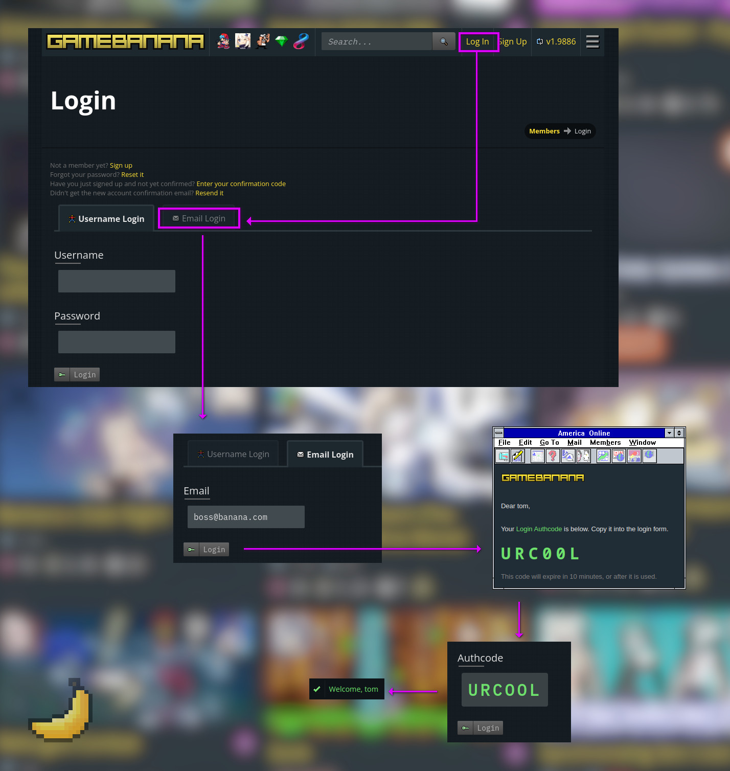 Email-based login [GameBanana] [Blogs]