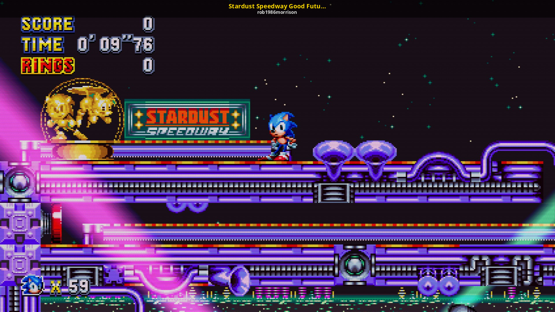 Good future. Стардаст спидвей Соник Мания. Sonic CD Stardust Speedway. Sonic CD Stardust Speedway past. Sonic CD Stardust Speedway background.