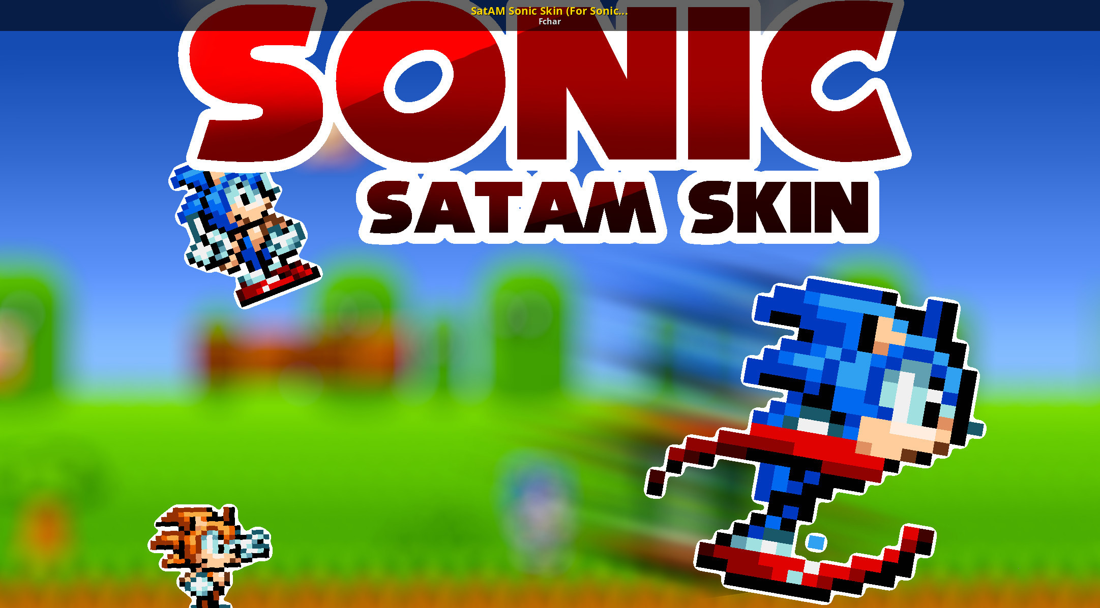 Sonic deluxe. Sonic Satam logo.