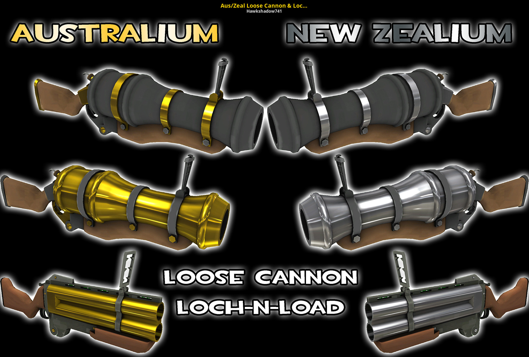 Aus/Zeal Loose Cannon & Loch-n-Load Team Fortress 2 Mods.