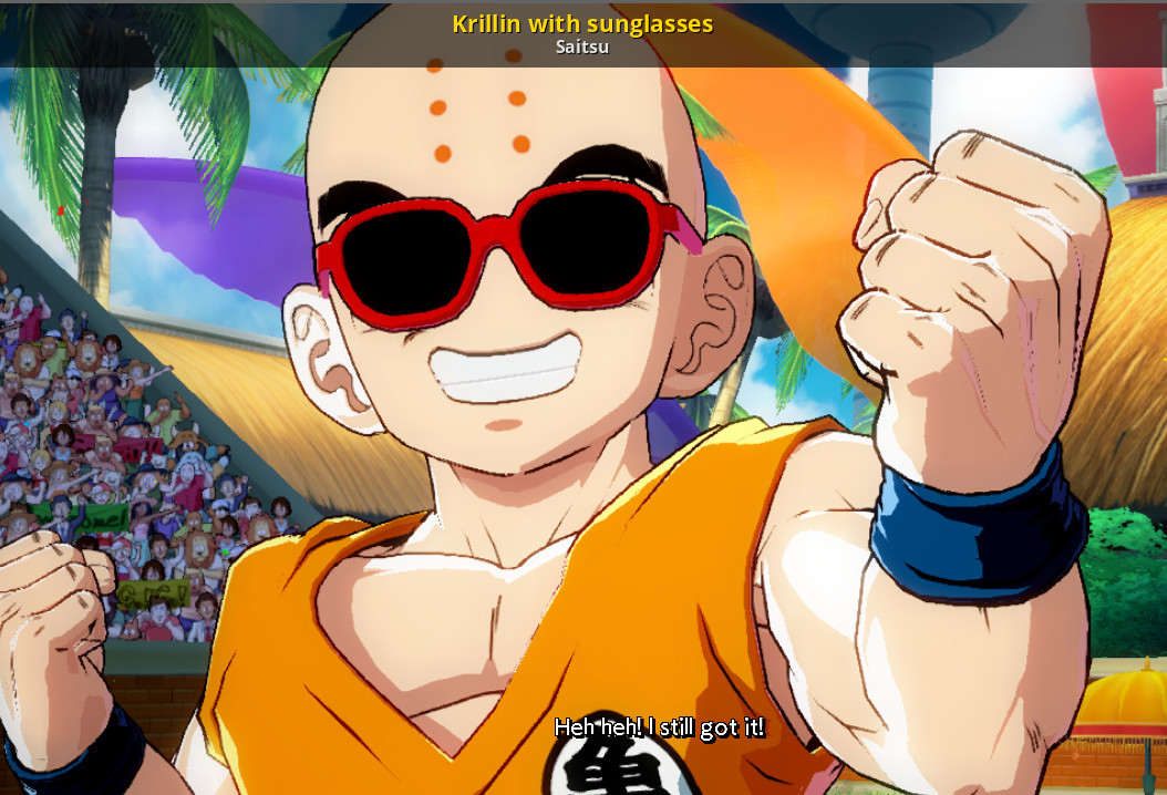 Krillin with sunglasses Dragon Ball FighterZ Mods.