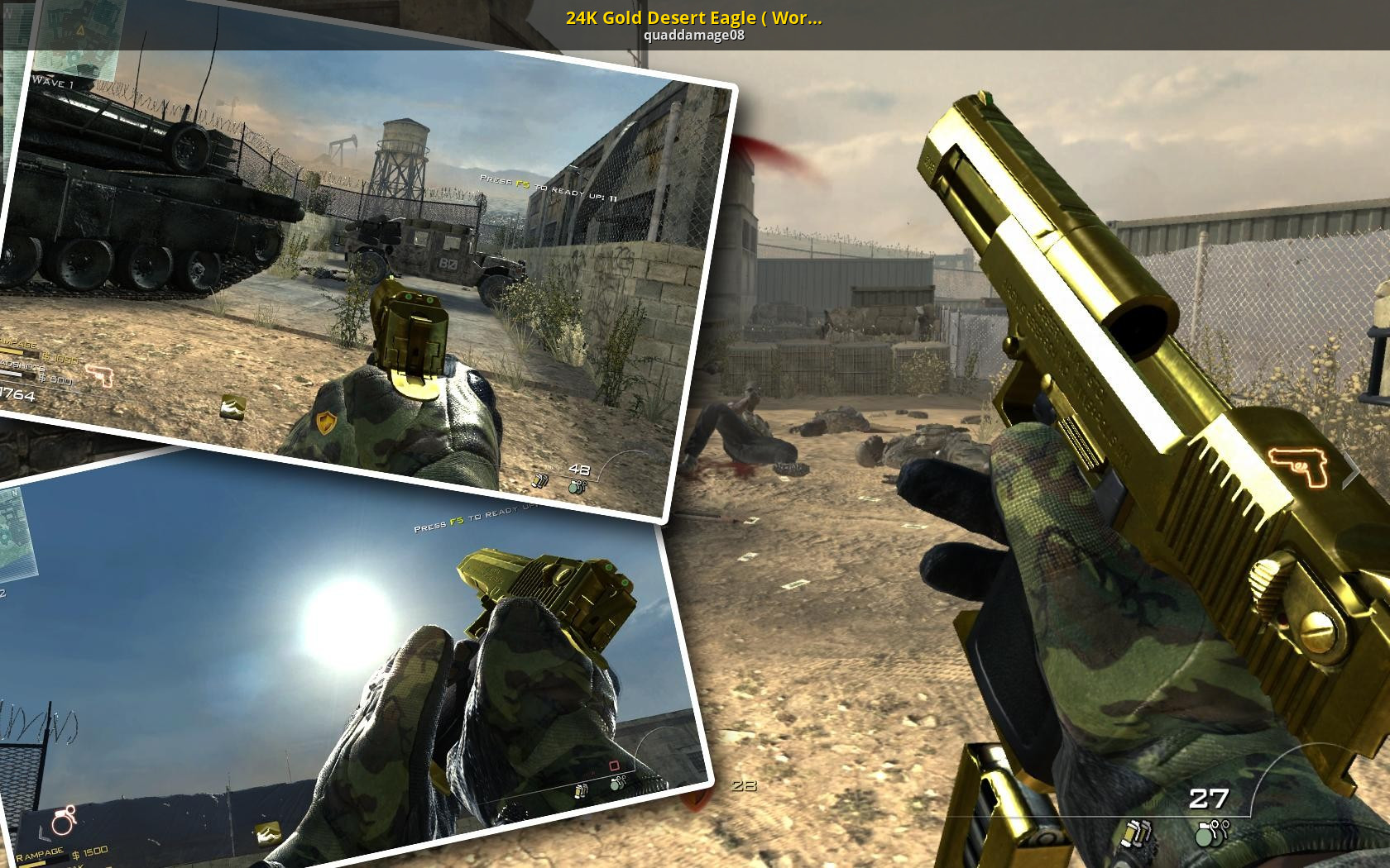 24K Gold Desert Eagle ( Works in Multiplayer ) Call of Duty: Modern Warfare...
