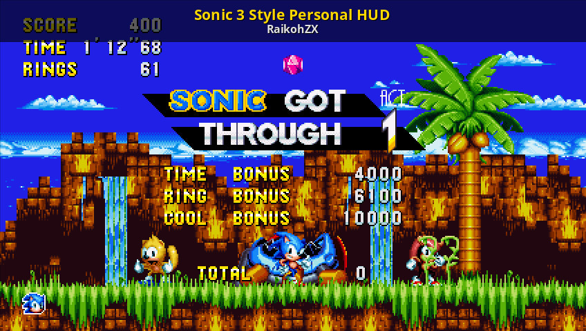 Соник мод меню. Соник Мания 3. Sonic 3 Style HUD Sonic Mania Mods. Sonic 3 HUD. Sonic Mania HUD.