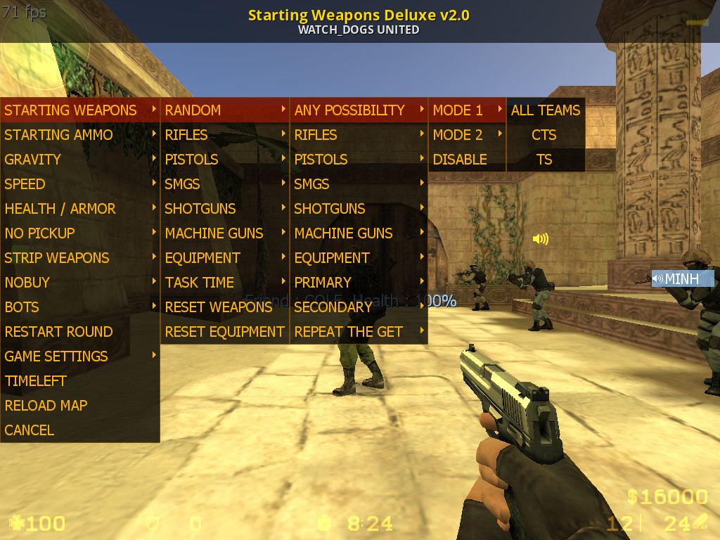 Weapon mod menu