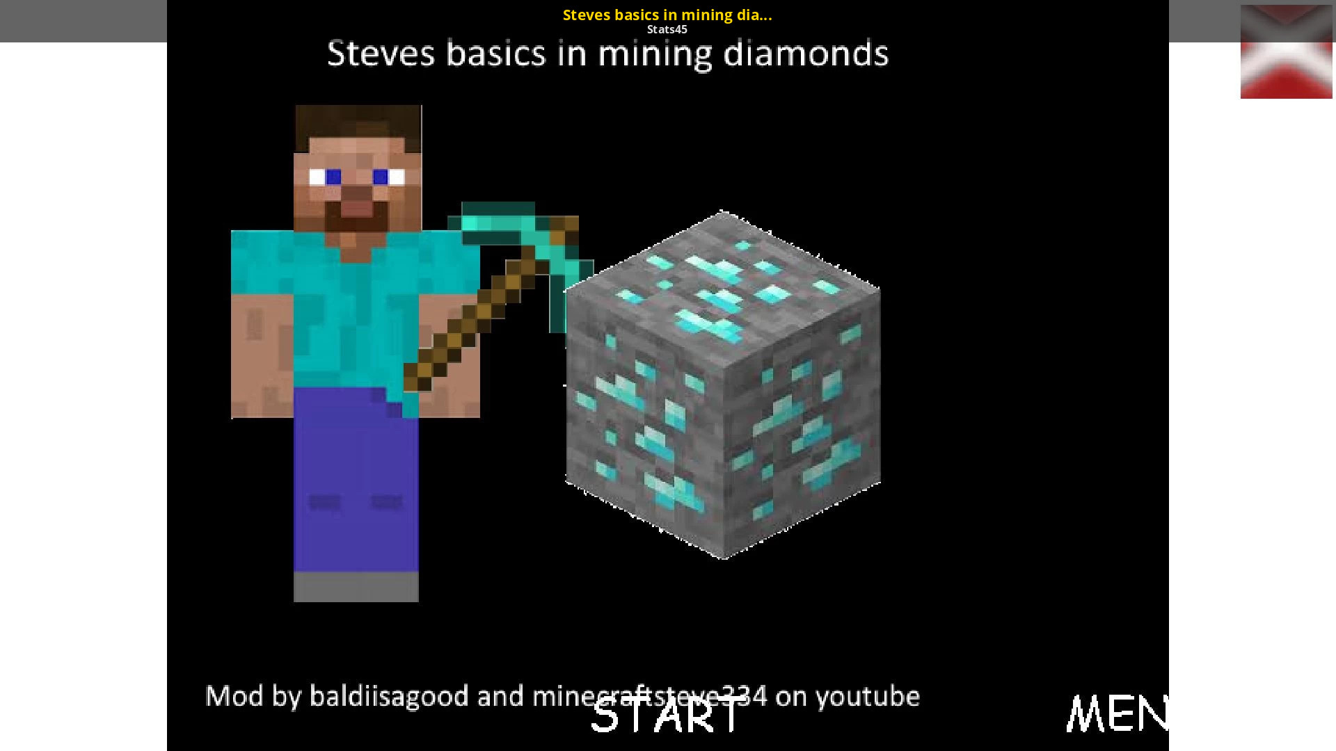 Steves basics in mining diamonds Baldi's Basics Mods.