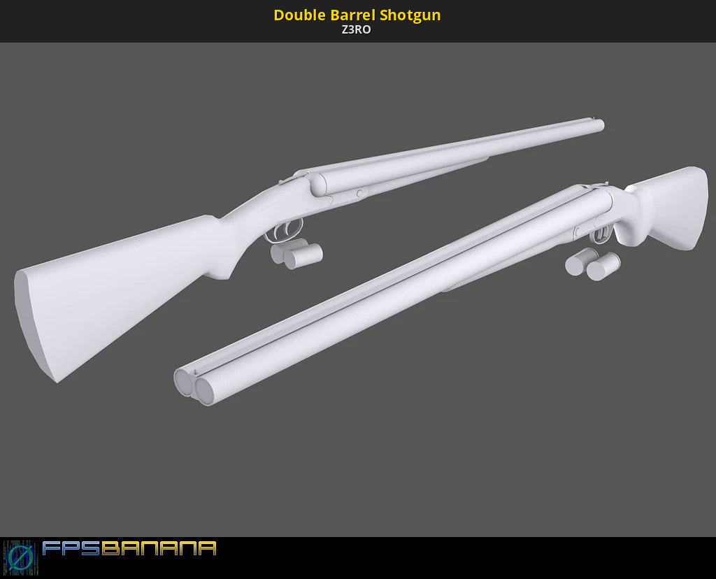 Double 3. Дробовик Double Barrel. Shotgun для 3 DS Max. Shotgun 3d model. Двустволка 3d модель.