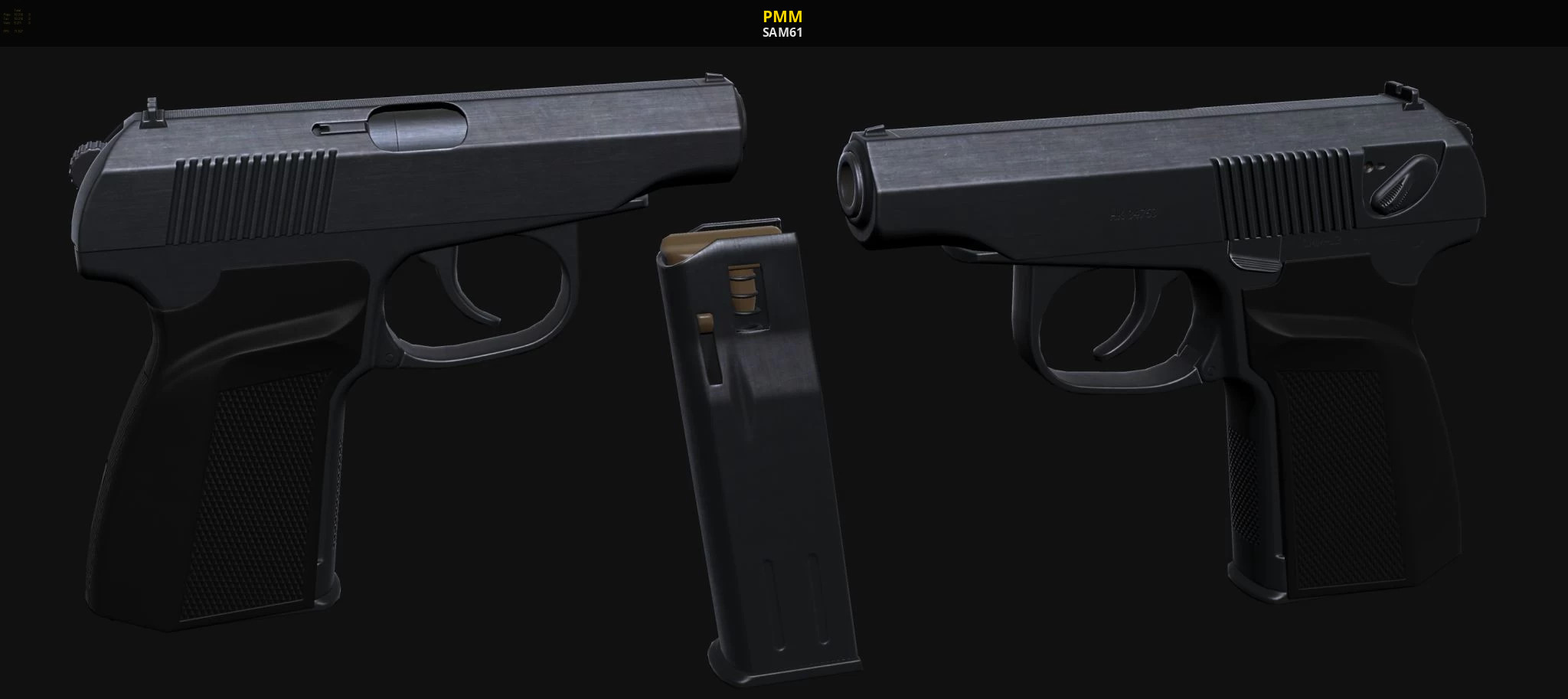 Т мм 3. PM Makarov 3d model. Пистолет Макарова 3d. Пистолет 3д модель Makarov PM. ПММ сталкер.