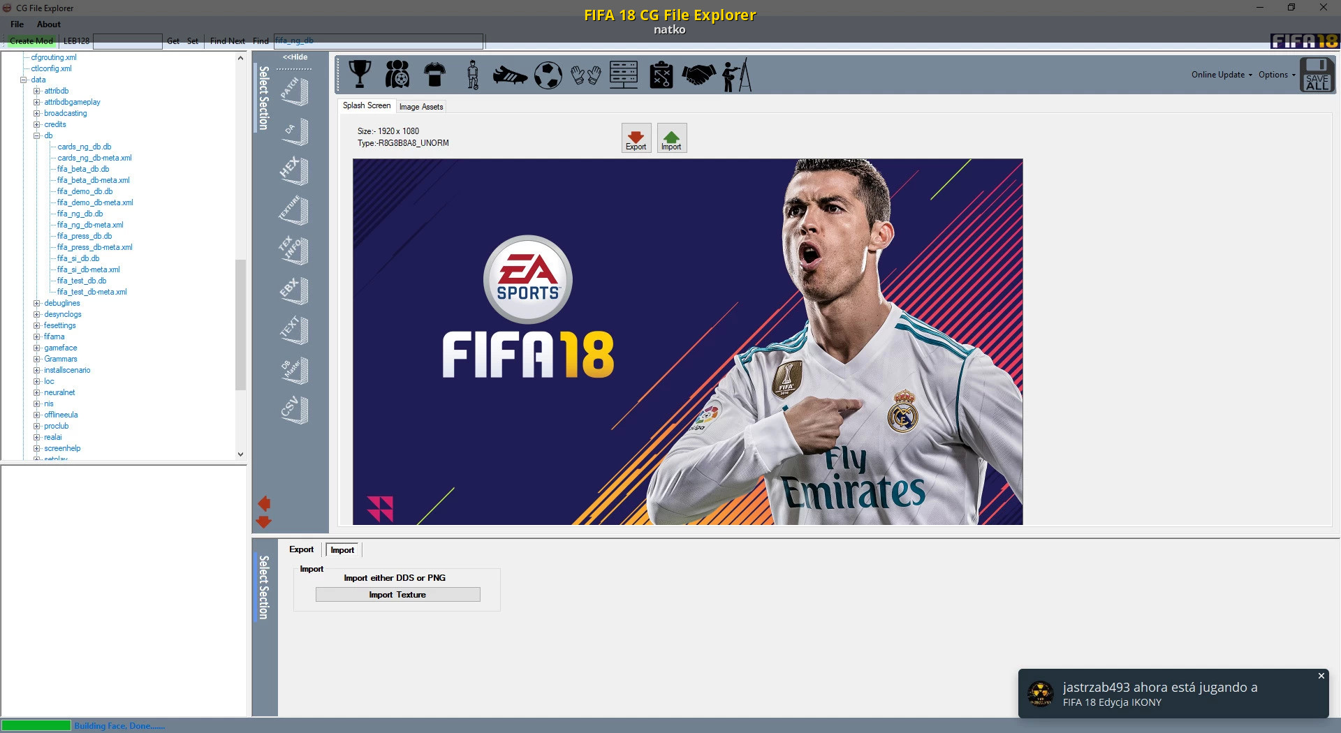 FIFA 18 CG File Explorer FIFA 18 Modding Tools.