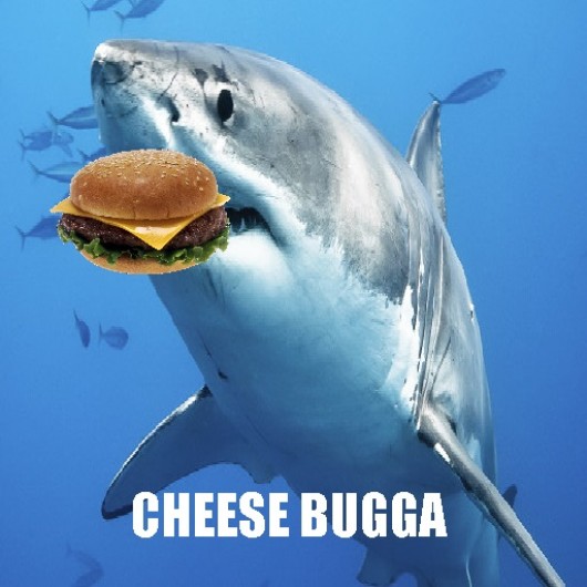 Shark Eating A Cheeseburger