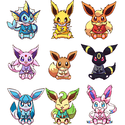 Eeveelution Tees - TRANSPARENT [Team Fortress 2] [Sprays]