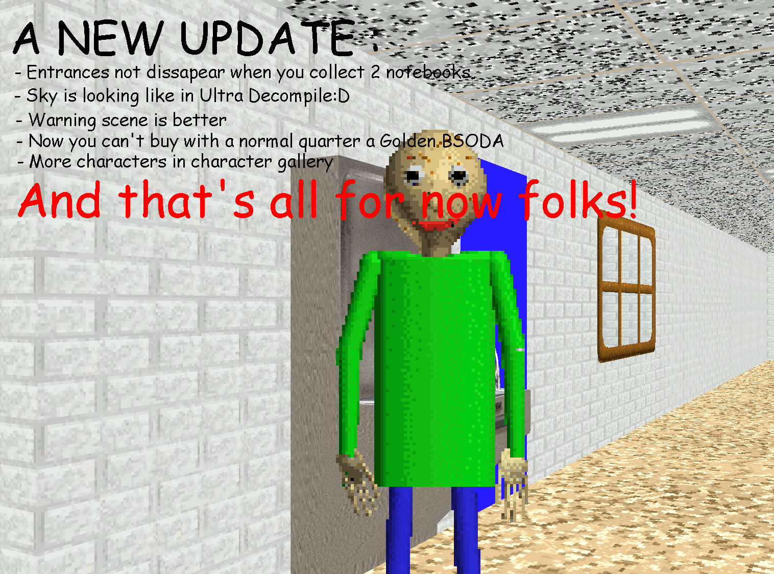 Baldi Loading Baldi's Improved Basics status update Blog Post for Baldi's Basics ...