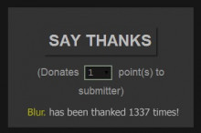 "[USER] has been thanked [X] times!"