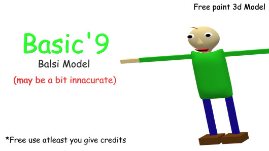 bambi_gaming198's Basic'9 Baldi Model 3D Model