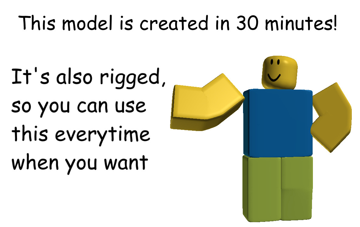 Accurate Roblox Noob Model For Anim8or 3d Models - correct noob colors roblox