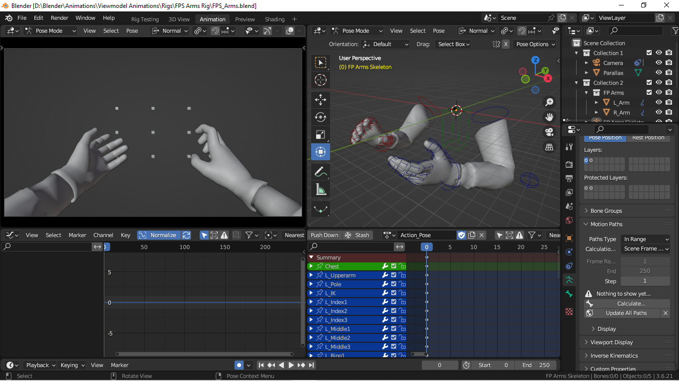 Viewmodel Rig FP Arms Rig 3D Model