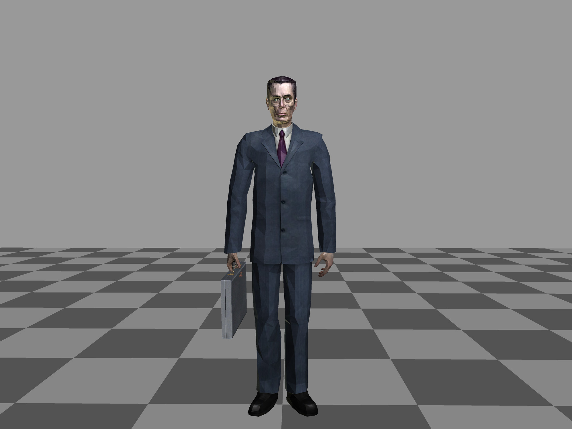 Anim8or Rigger Terrible HL2 GMan Model for Anim8or 3D Model
