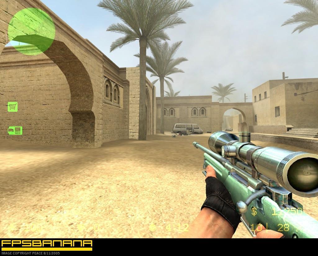 Chrome / Green Awp