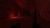 The red-lit room