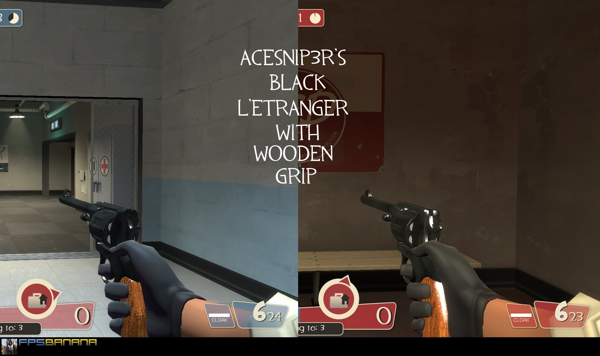 Black L'Etranger With Wooden Grip
