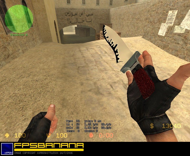 Chrome, Black/red Knife.