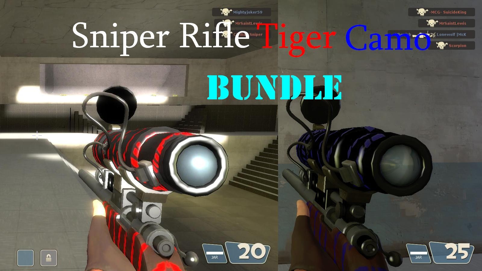 Sniper rifle tiger camo bundle