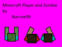 Minecraft player & Zombie