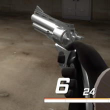 Gray Revolver With Black Handle