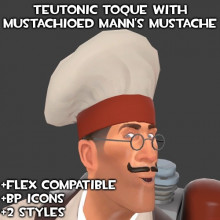 Teutonic Toque with Mustachioed Mann Mustache
