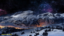 Dark Snowy Mountain Background
