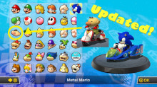 Menu with Sonic, Kirby and Bowser Jr (and others)