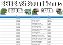 SE18 SwSh Sound Names