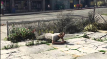 Preview of GTA V - Trevor falls on fence