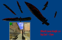 Black Lava Knife with Black Gloves