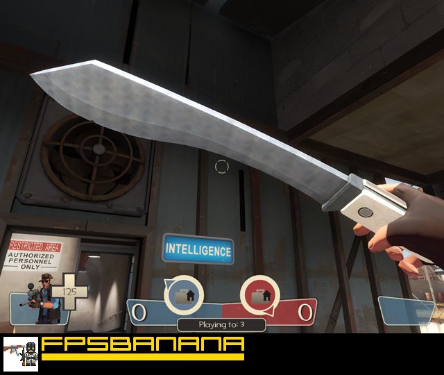 machete with new metal / ivory handle