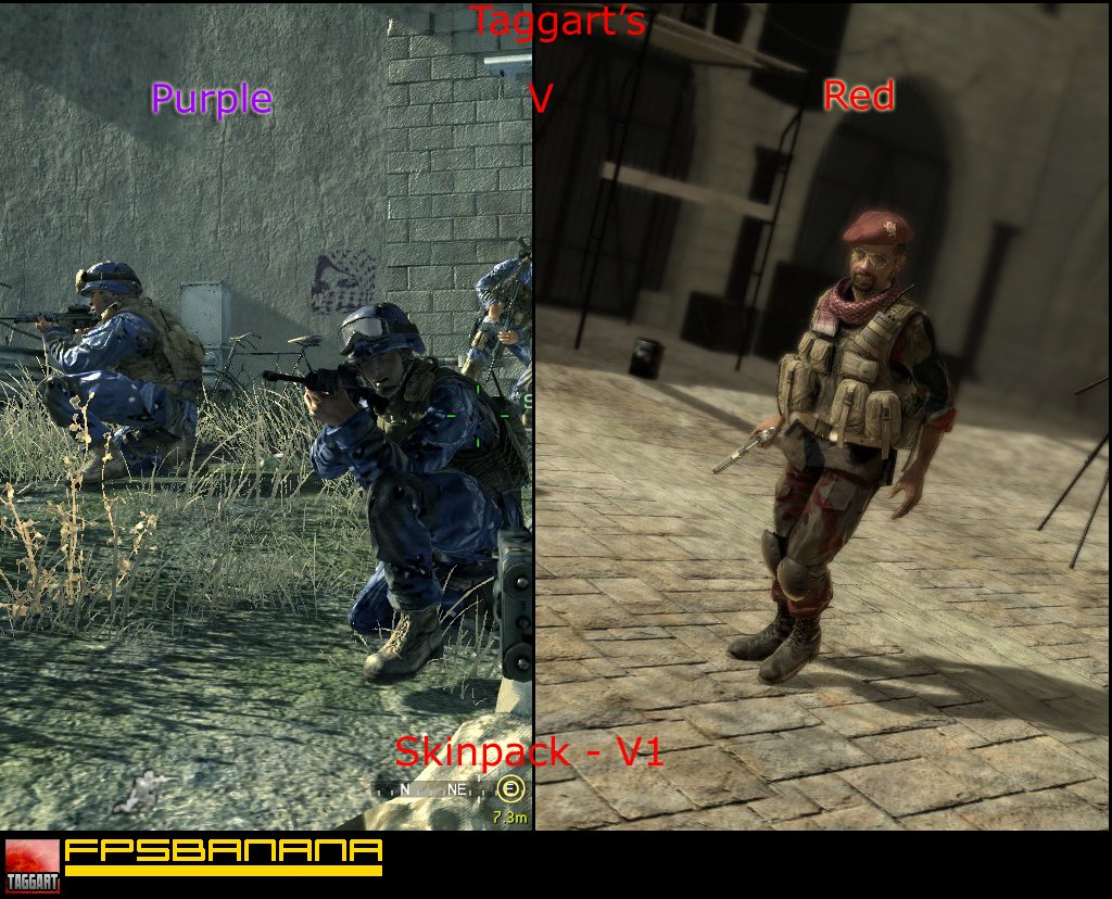 Red Skin Cod Taggart's Purple V Red Skinpack V1 Mod for Call of Duty 4: Modern ...