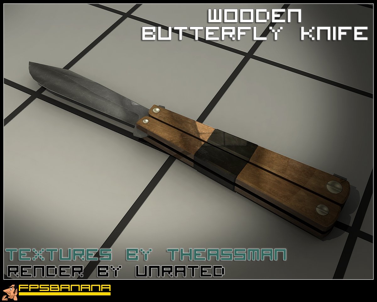 Wooden Butterfly Knife