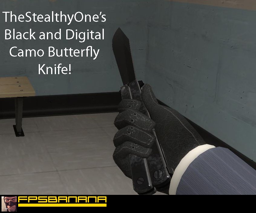 Black and Digital Camo Knife