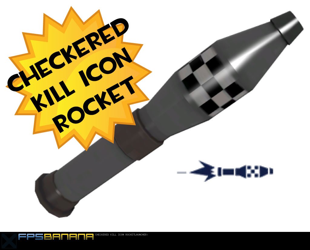 Checkered kill icon style rocket