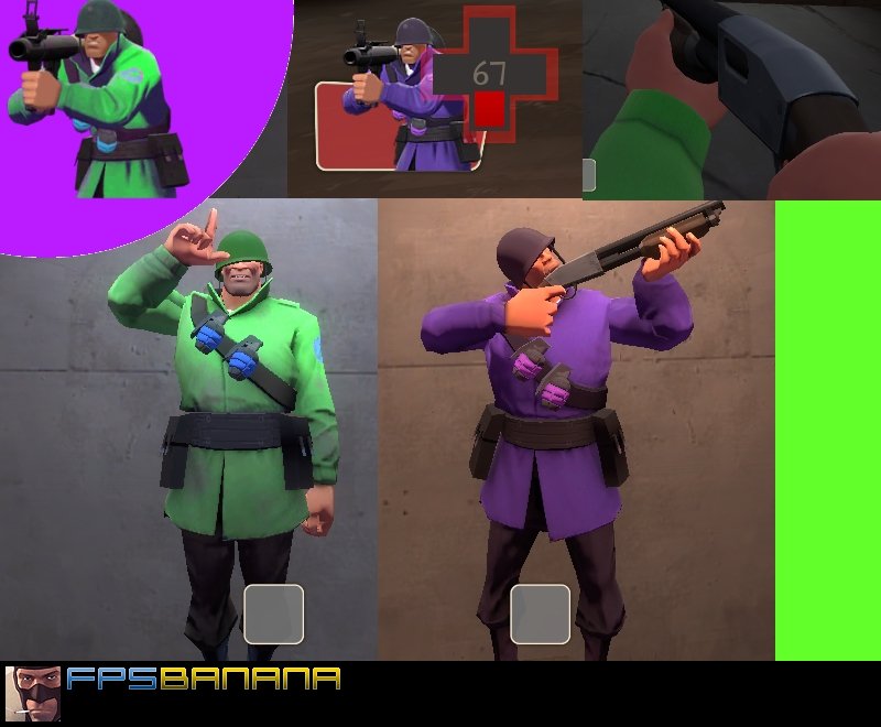 purple vs green soldier reskin
