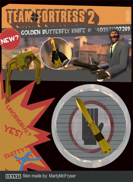 Golden butterfly knife #97403871107289