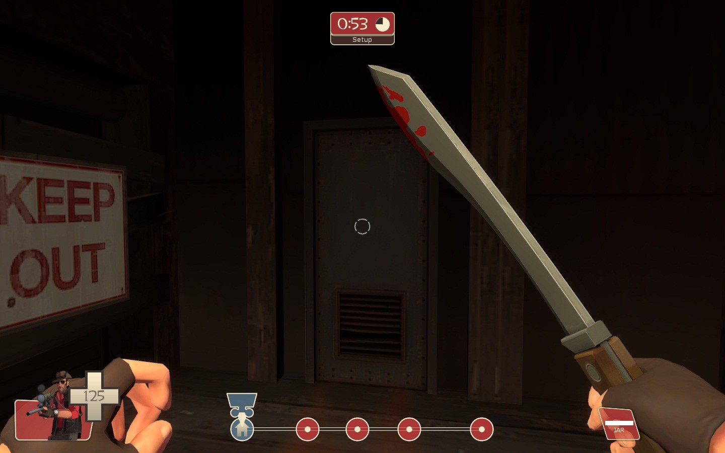 Blood on my knife,mate!