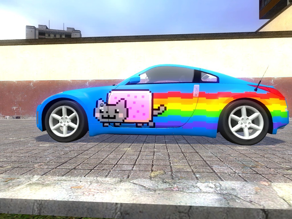 Nyan cat paintjob for TDM's Drivable Nissan 350z Mod for Garry's