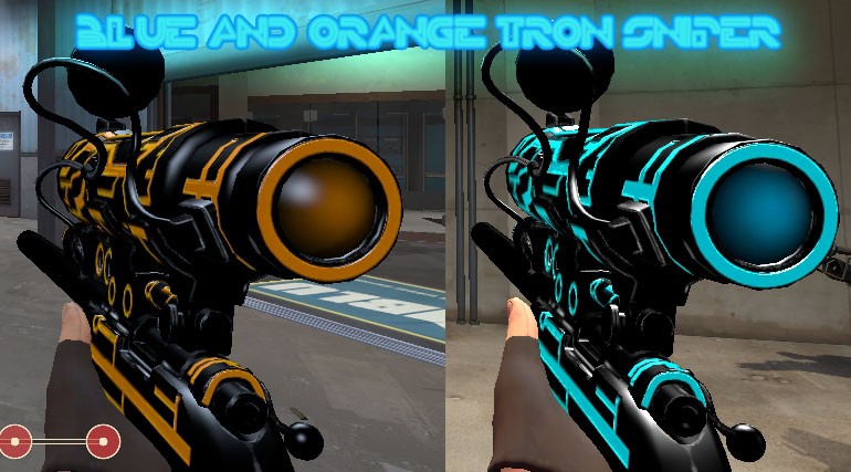 Blue and Orange Tron Sniper