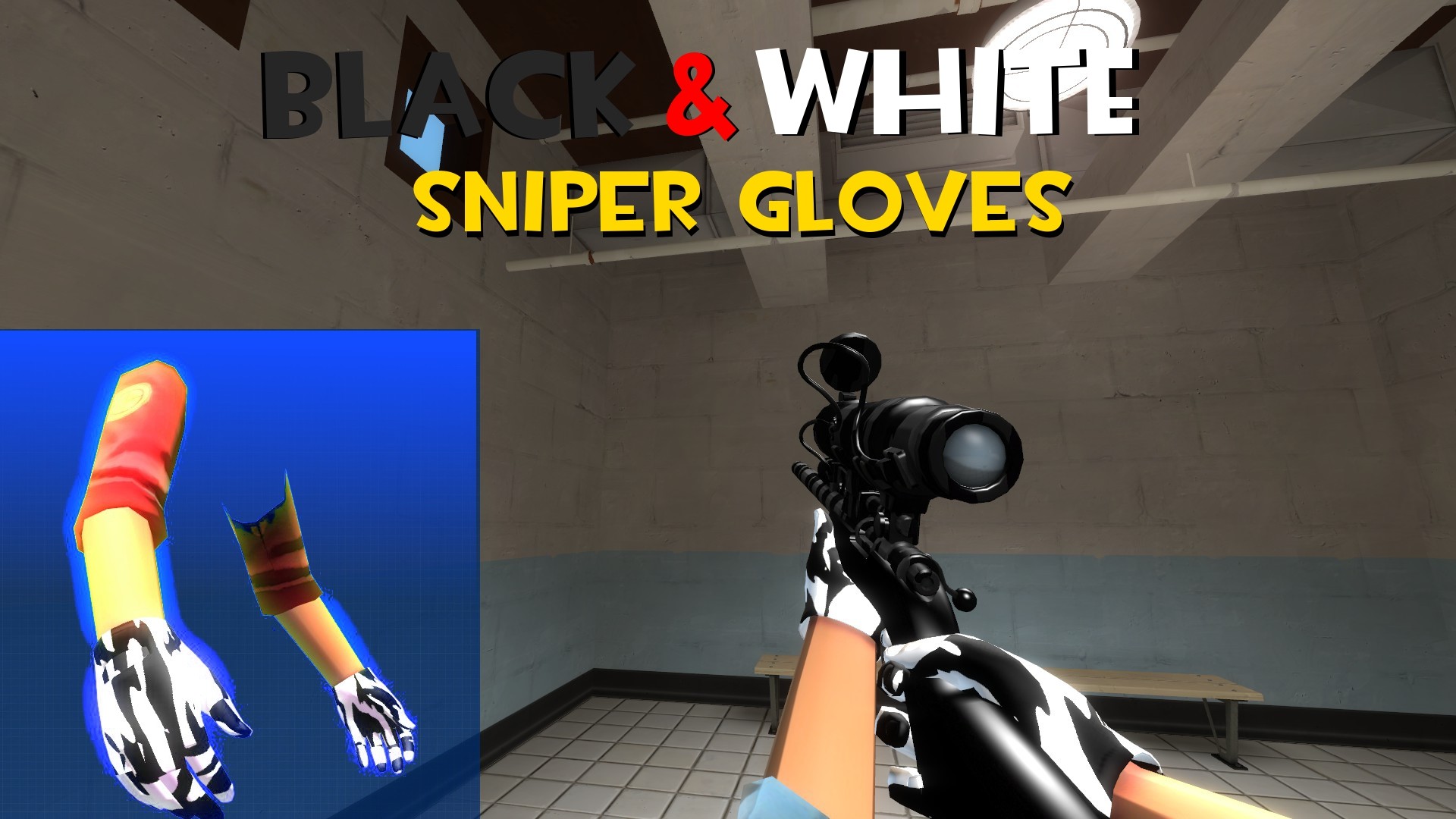 Black & White sniper gloves