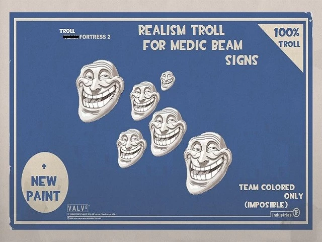 Realism Troll Face For Medic Beam Sign